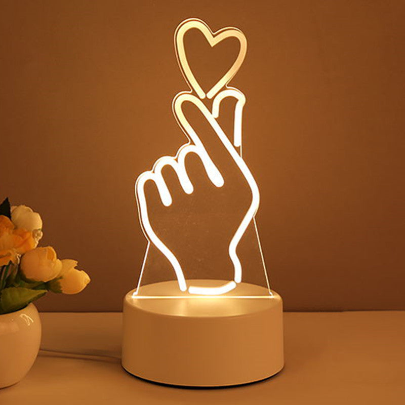 3D-Lampe Acryl USB LED Nachtlichter Neon Zeichen Lampe Weihnachten Home Dekorationen für Zimmer Dekor Valentinstag Geschenke