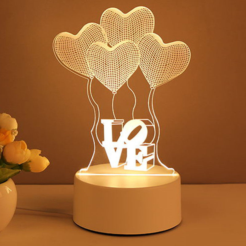 3D-Lampe Acryl USB LED Nachtlichter Neon Zeichen Lampe Weihnachten Home Dekorationen für Zimmer Dekor Valentinstag Geschenke