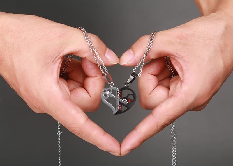 Anhänger Liebe Halskette Set Liebhaber Valentinstag Geschenke Edelstahl Kette Halskette