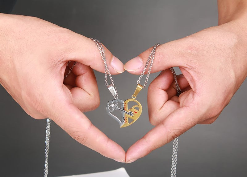 Anhänger Liebe Halskette Set Liebhaber Valentinstag Geschenke Edelstahl Kette Halskette