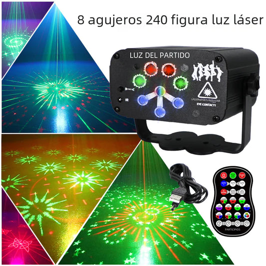 Mini Christmas Pattern Laser Projector with Rotating Lights