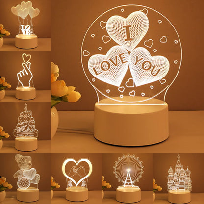 3D-Lampe Acryl USB LED Nachtlichter Neon Zeichen Lampe Weihnachten Home Dekorationen für Zimmer Dekor Valentinstag Geschenke