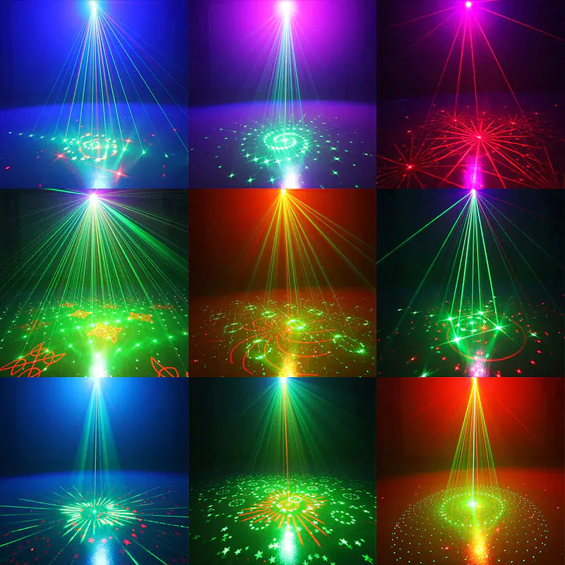 Mini Christmas Pattern Laser Projector with Rotating Lights